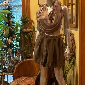 Crew Cuts mini gold/bronze  silky skirt